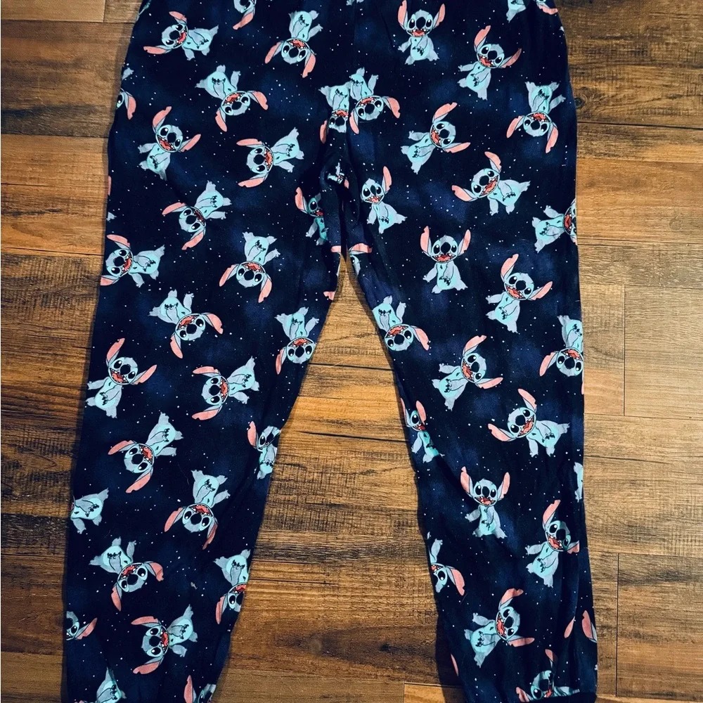 Disney Lilo & Stitch Pajama Bottoms XL Dark Navy Blue Sleepwear Unisex Women's